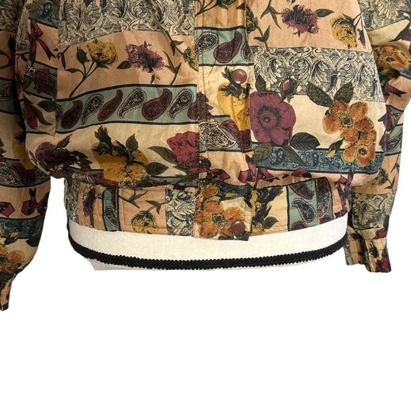 Details Sportswear Jacket S Paisley Floral Silk Vintage - Picture 4 of 8